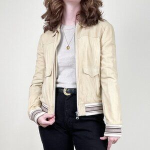 Vintage Dolce & Gabbana 90s Y2K Suede Leather Bomber Jacket 2000s Designer Coat